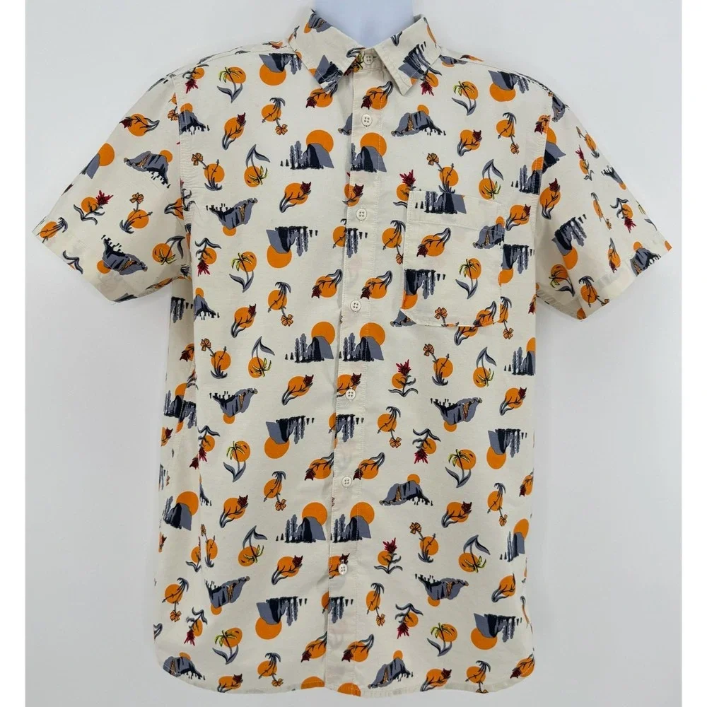 The North Face Baytrail Pattern Shirt Mens L Camp Button Up Cotton Outdoor